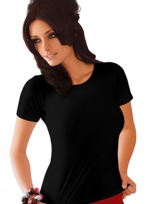 Дамска блуза с къс ръкав в черно