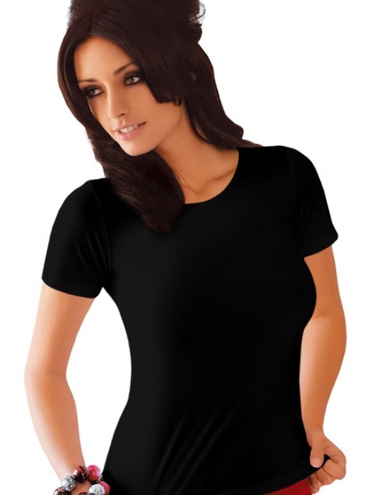 Дамска блуза с къс ръкав в черно, Babell, Блузи / Топове - Complex.bg