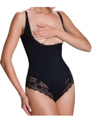 Моделиращо боди с открито деколте в черно Vanilia