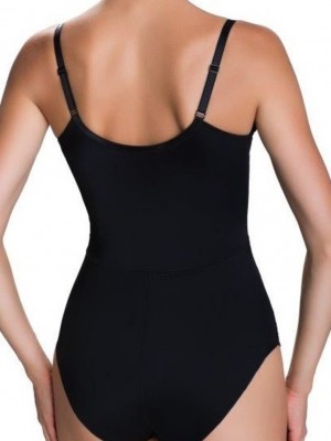 Моделиращо боди с открито деколте в черно Vanilia