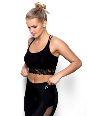 Черен памучен топ Aurora 