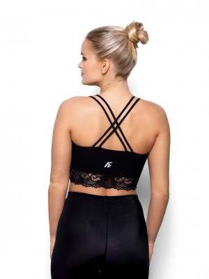 Черен памучен топ Aurora 