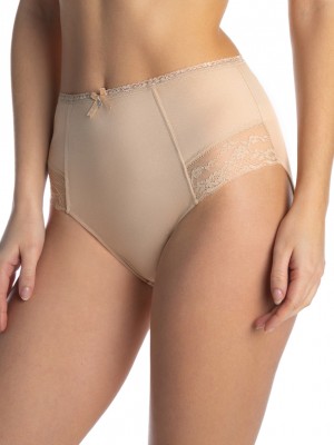 Бежови бикини с висока талия-400