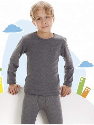 Детска блуза за момчета в сив цвят 