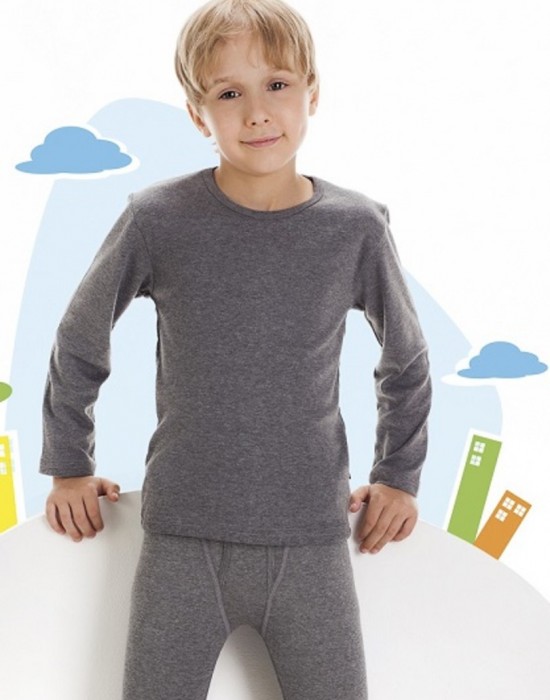 Детска блуза за момчета в сив цвят, Cornette, Момчета - Complex.bg