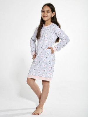 Детска нощница за момичета в сив цвят 396/137