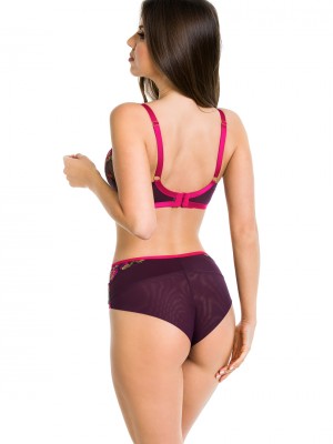 Сутиен с меки чашки с балконетка кройка във виолетово 19084 