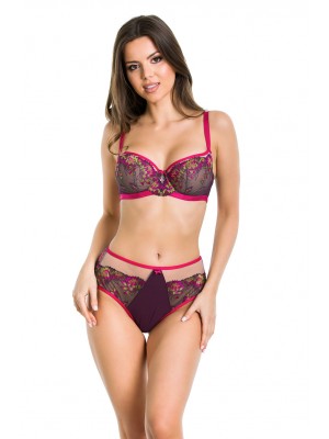 Сутиен с меки чашки с балконетка кройка във виолетово 19084 
