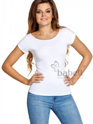 Дамска блуза с къс ръкав в бяло Kiti