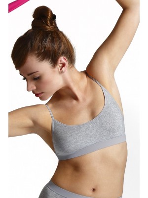 Сив дамски топ с меки чашки SALLY 