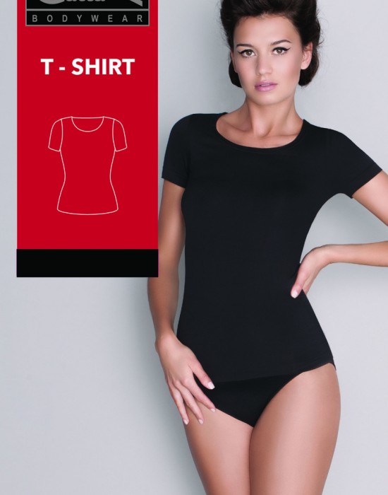 Дамска блуза с къс ръкав в тъмносиньо, Gatta Bodywear, Блузи / Топове - Complex.bg