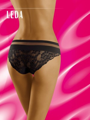 Бикини с дантела в черен цвят Leda