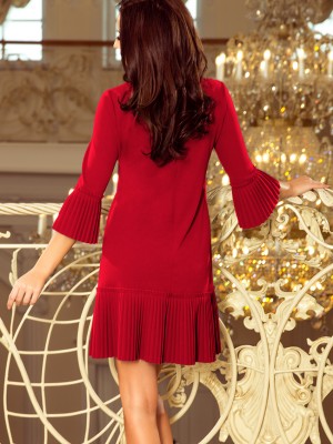 Красива рокля в цвят бордо 228-4