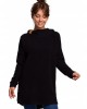 Дамски пуловер с качулка в черен цвят B176, BE, Пуловери - Complex.bg