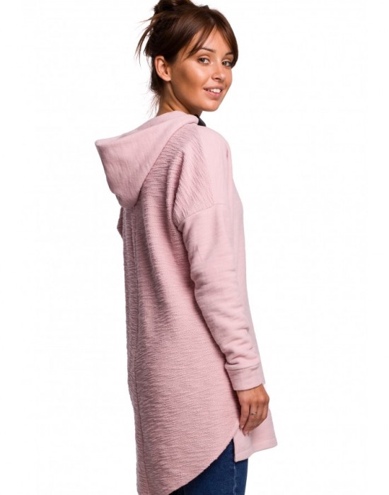 Дамски пуловер с качулка в цвят пудра B176, BE, Пуловери - Complex.bg
