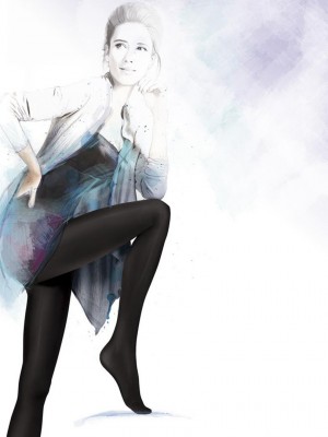 Безшевни чорапогащи в черен цвят LYCRA® 3D Satti Matti 90 DEN