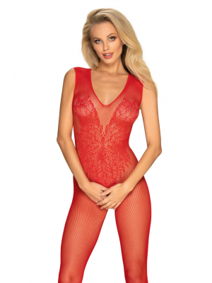 Червено целокупно боди N112