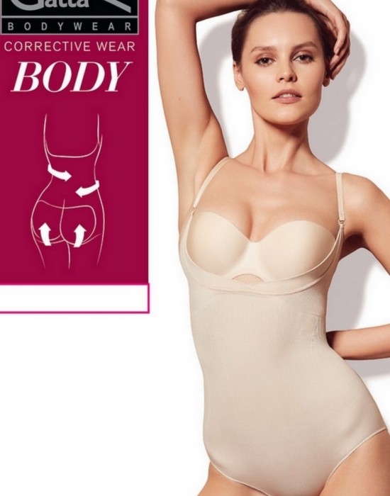 Моделиращо боди с отворен бюст в черно, Gatta Bodywear, Моделиращо - Complex.bg