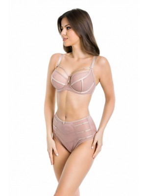 Бикини с висока талия в бежов цвят 19064