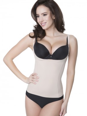Моделиращ топ с отворен бюст в телесен цвят 214
