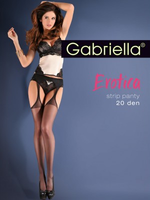 Черен жартиерен колан с чорапи Erotica 20 DEN