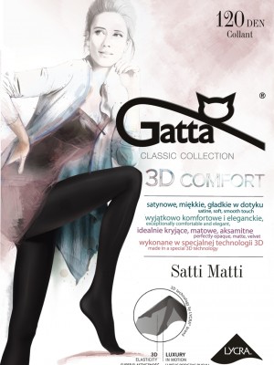 Безшевни чорапогащи в черен цвят LYCRA® 3D Satti Matti 120 DEN