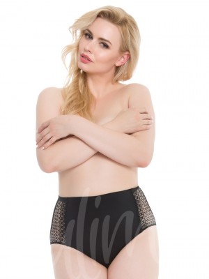 Бикини с висока талия в черен цвят Opal