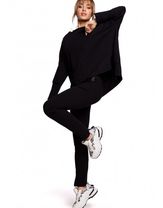 Спортно-елегантен дамски панталон в черен цвят M493, MOE, Панталони - Complex.bg