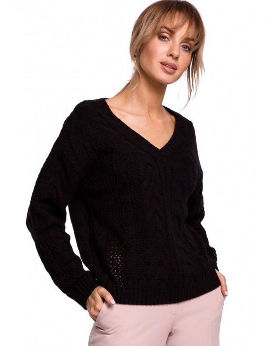 Дамски пуловер в черен цвят M510, MOE, Пуловери - Complex.bg