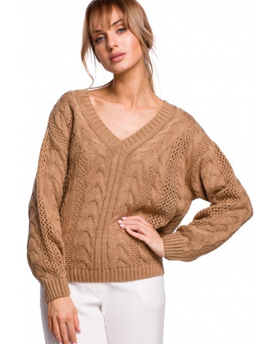 Дамски пуловер в бежов цвят M510, MOE, Пуловери - Complex.bg