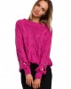 Дамски пуловер с ефектни ръкави в розов цвят M539, MOE, Пуловери - Complex.bg