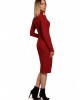 Дамска рипсена рокля в червен цвят M542, MOE, Миди рокли - Complex.bg