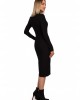 Дамска рипсена рокля в черен цвят M542, MOE, Миди рокли - Complex.bg