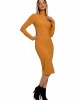 Дамска рипсена рокля в цвят горчица M542, MOE, Миди рокли - Complex.bg