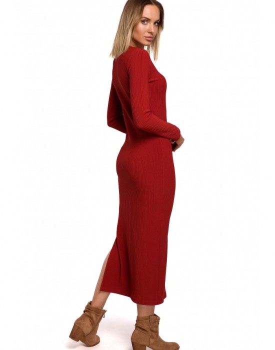 Дълга дамска рокля в червен цвят M544, MOE, Дълги рокли - Complex.bg
