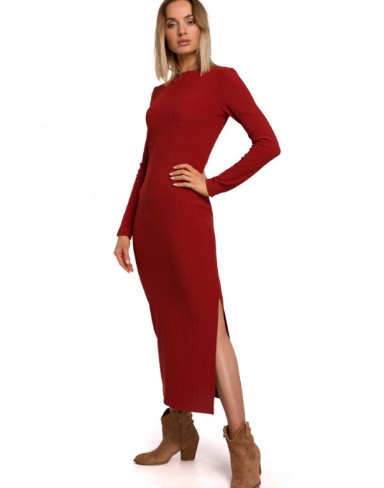 Дълга дамска рокля в червен цвят M544, MOE, Дълги рокли - Complex.bg