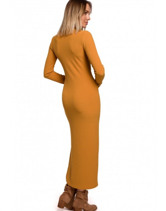 Дълга дамска рокля в цвят горчица M544, MOE, Дълги рокли - Complex.bg