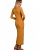 Дълга дамска рокля в цвят горчица M544, MOE, Дълги рокли - Complex.bg