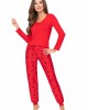 Дълга дамска пижама в червен цвят Mika, Donna, Пижами - Complex.bg