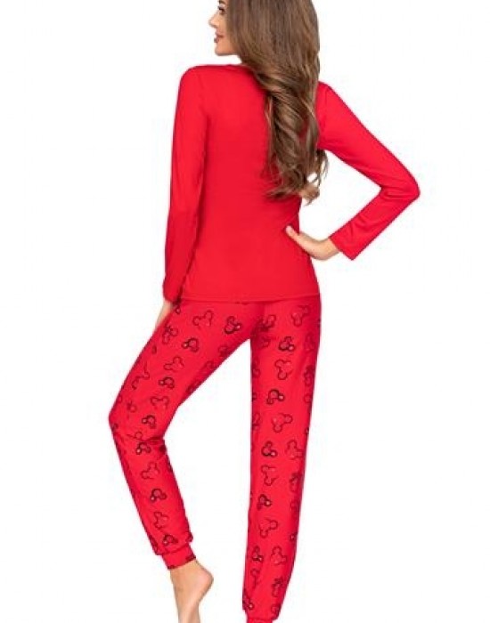 Дълга дамска пижама в червен цвят Mika, Donna, Пижами - Complex.bg