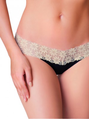 Дамски прашки в черно-бежов цвят N042