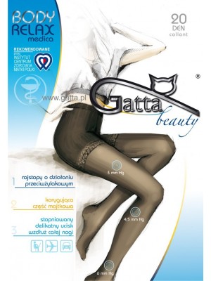 Релаксиращ чорапогащник в черен цвят Body Relaxmedica Nero 20 DEN