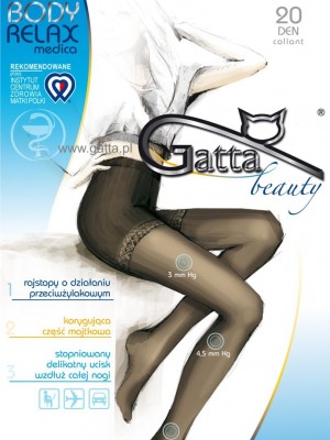 Релаксиращ чорапогащник в цвят графит Body Relaxmedica Grafit 20 DEN