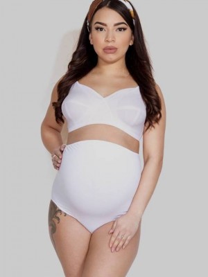 Дамски бикини за бременни в бяло MAMA BELLY