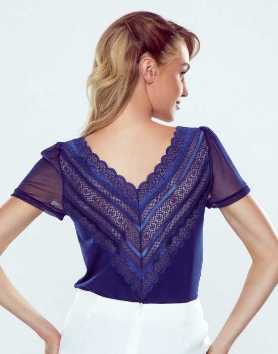 Елегантна дамска блуза в син цвят ELOIS, Eldar, Блузи / Топове - Complex.bg