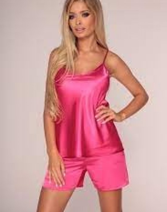 Сатенена дамска пижама в розов цвят 937, De Lafense, Пижами - Complex.bg