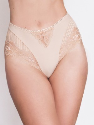 Бикини с висока талия в бежов цвят VIRGILIA