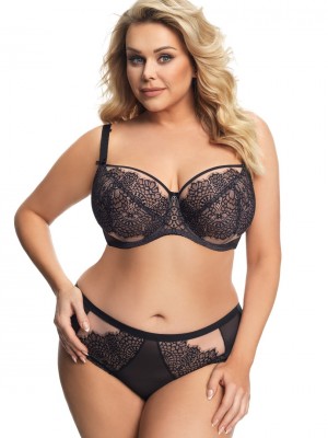 Макси сутиен с мека чашка в черен цвят RAVENNA K677