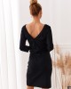 Дамска рокля с 3/4 ръкав в черен цвят 9729, FASARDI, Къси рокли - Complex.bg