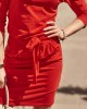 Дамска рокля с 3/4 ръкав в червен цвят 9729, FASARDI, Къси рокли - Complex.bg